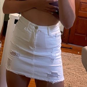 White Jean skirt